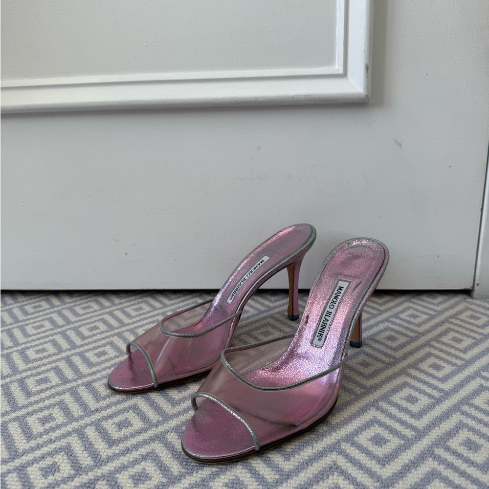 Manolo Blahnik Metallic Pink Heels